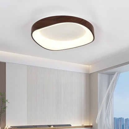 Plafon LED z efektem drewna