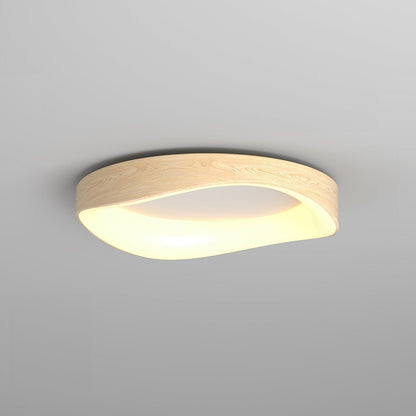 Plafon LED z efektem drewna