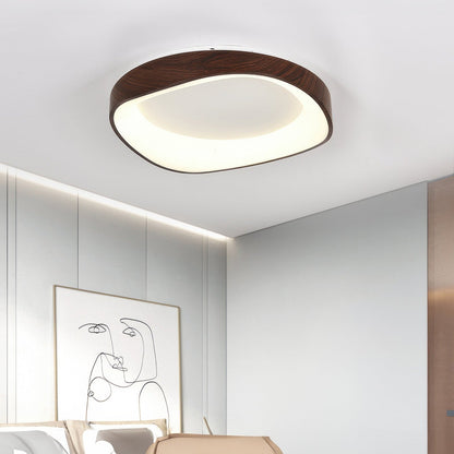Plafon LED z efektem drewna