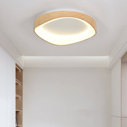 Plafon LED z efektem drewna