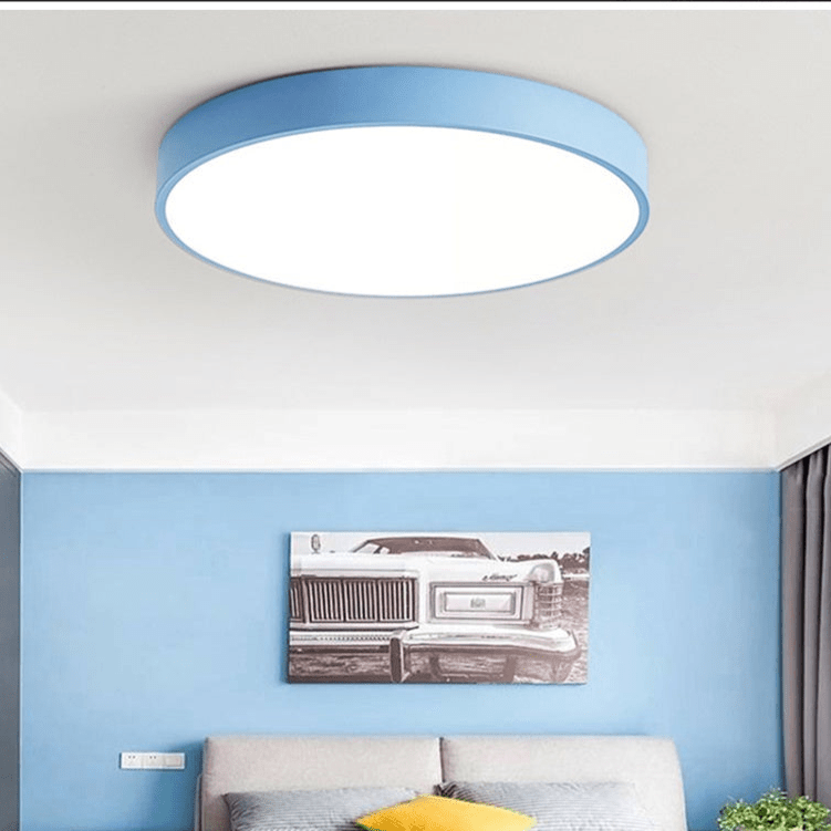 Plafon LED z elementem drewnianym