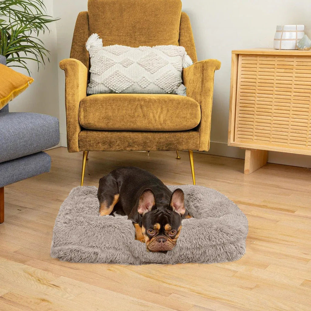 Plush dog bed