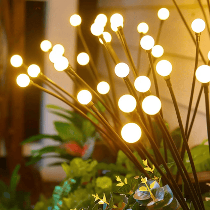 Solar lights on flexible rods