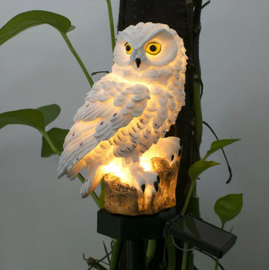 Solarna lampa ogrodowa sowa