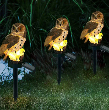Lampe solaire de jardin en forme de hibou