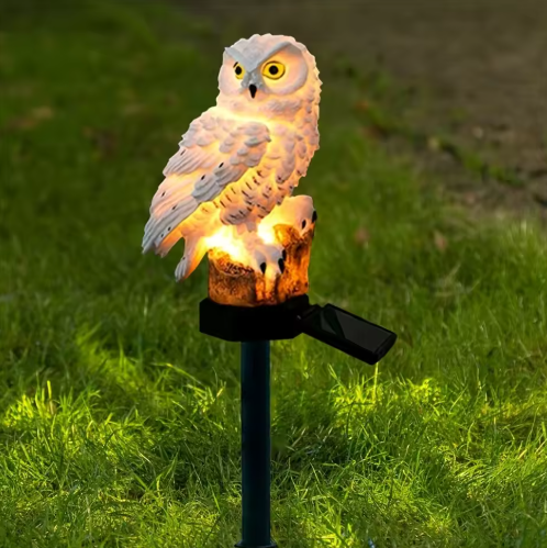 Lampe solaire de jardin en forme de hibou