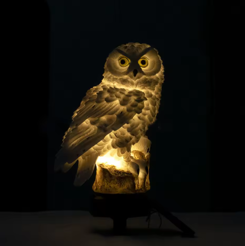 Lampe solaire de jardin en forme de hibou