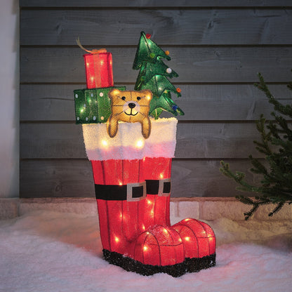 Christmas LED stocking with gifts
