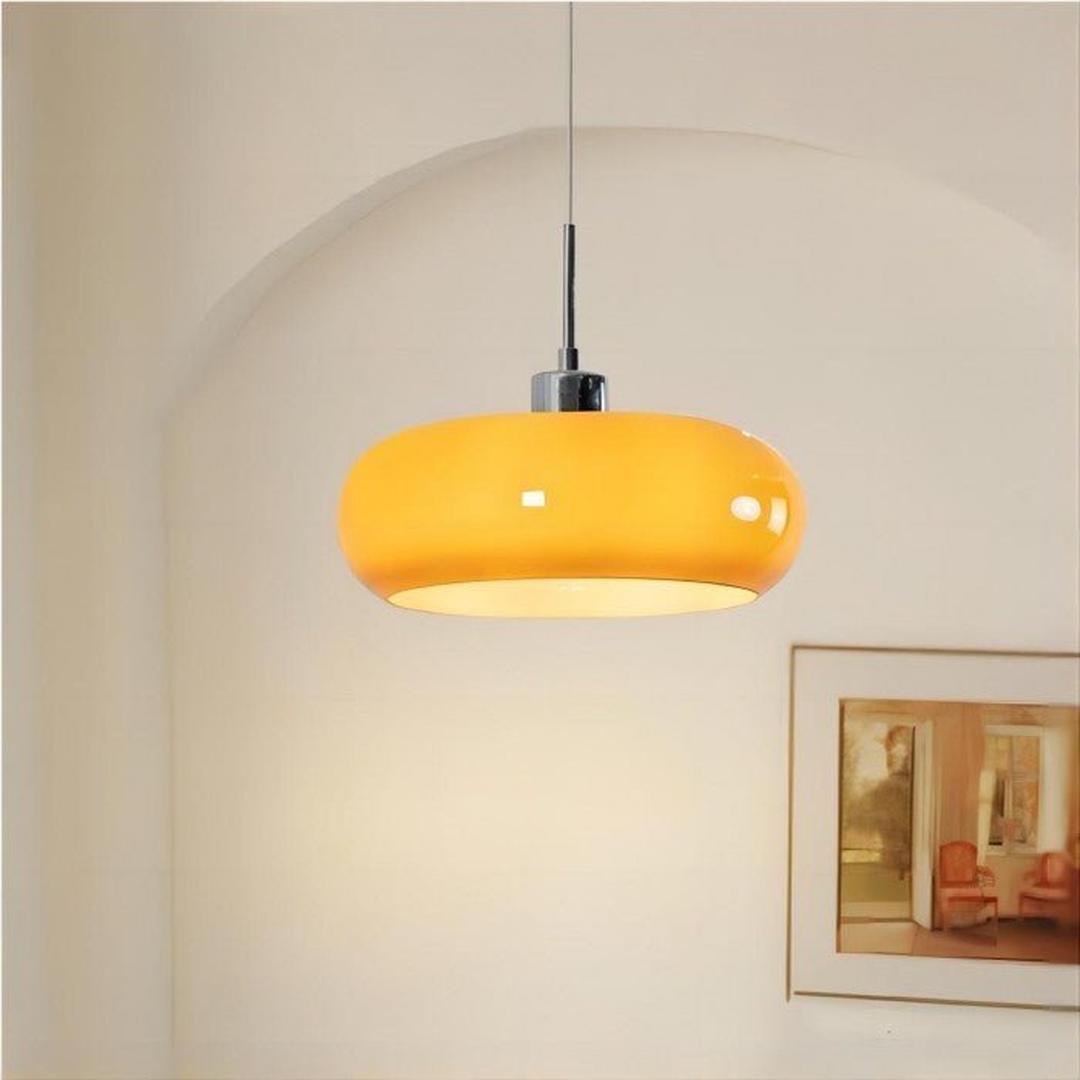 Szklana lampa wisząca okrągła