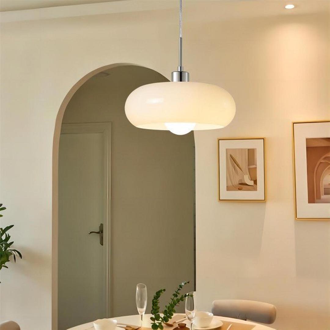 Szklana lampa wisząca okrągła