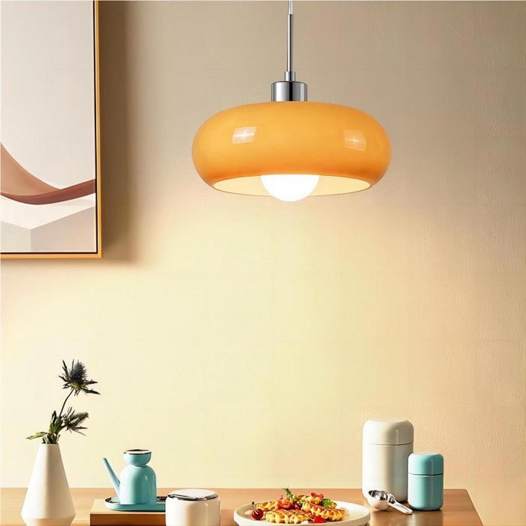 Szklana lampa wisząca okrągła