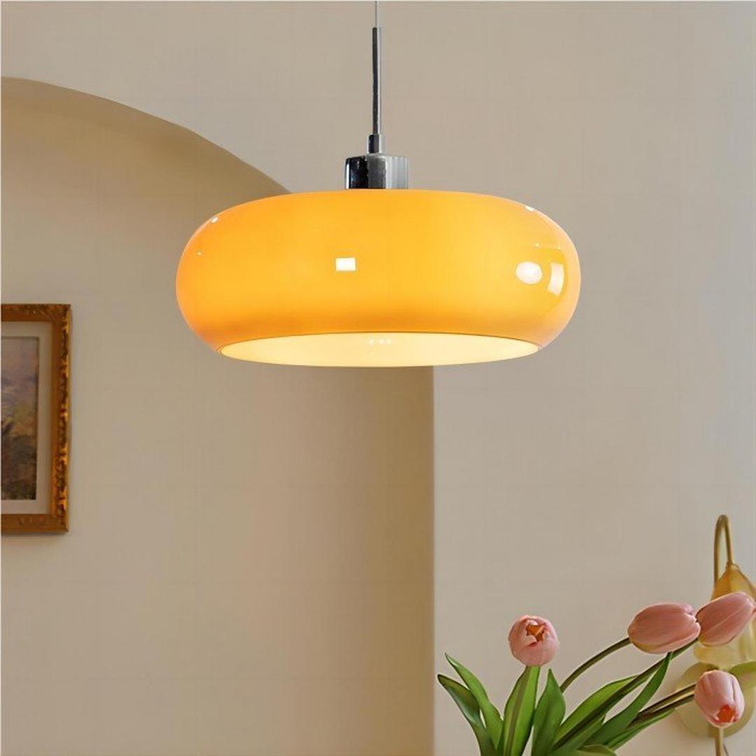 Szklana lampa wisząca okrągła