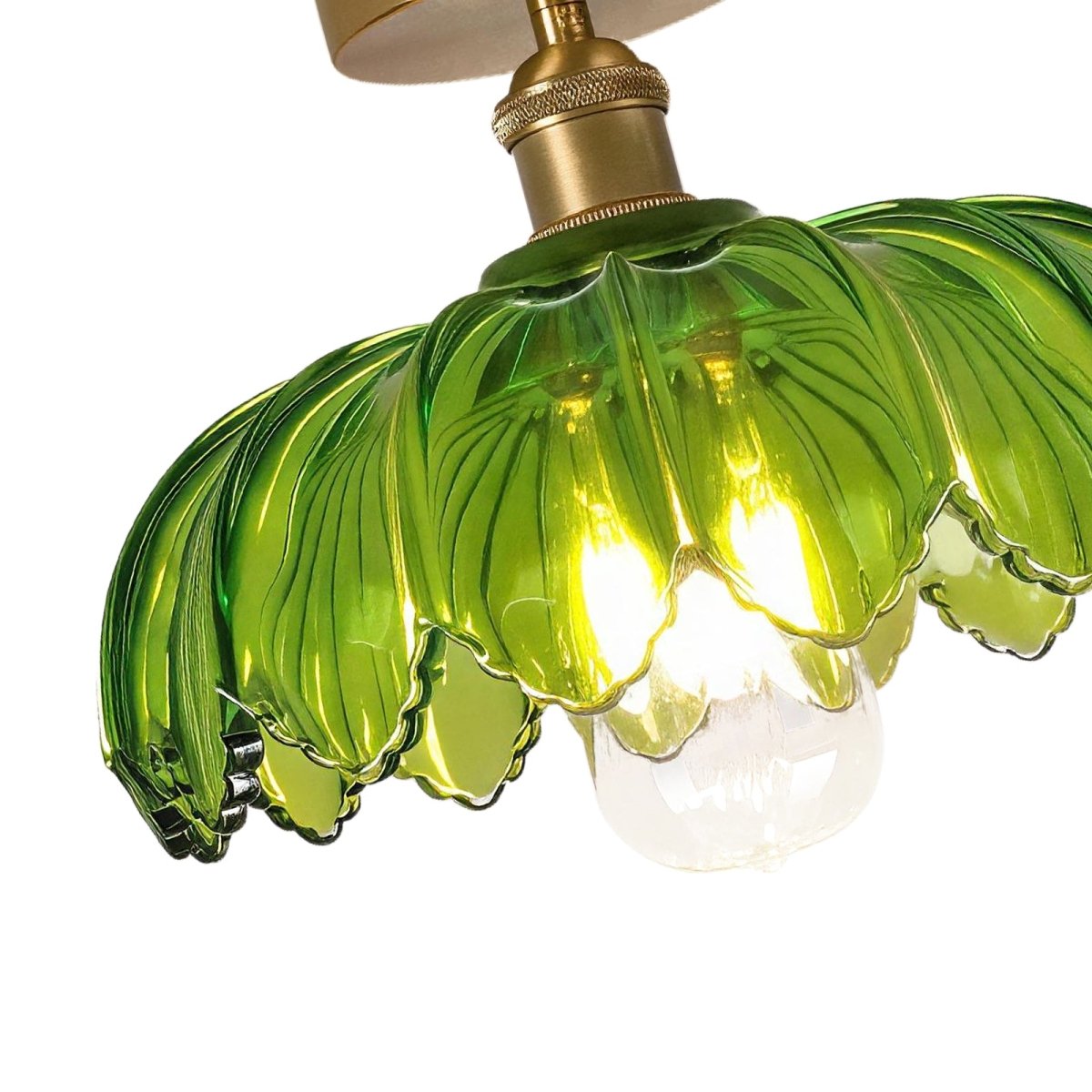 Plafonnier avec abat-jour en verre floral
