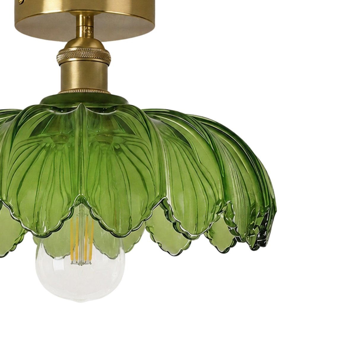 Plafonnier avec abat-jour en verre floral