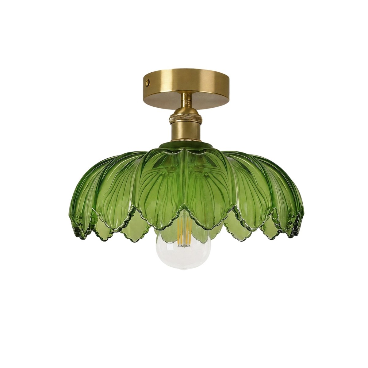Plafonnier avec abat-jour en verre floral