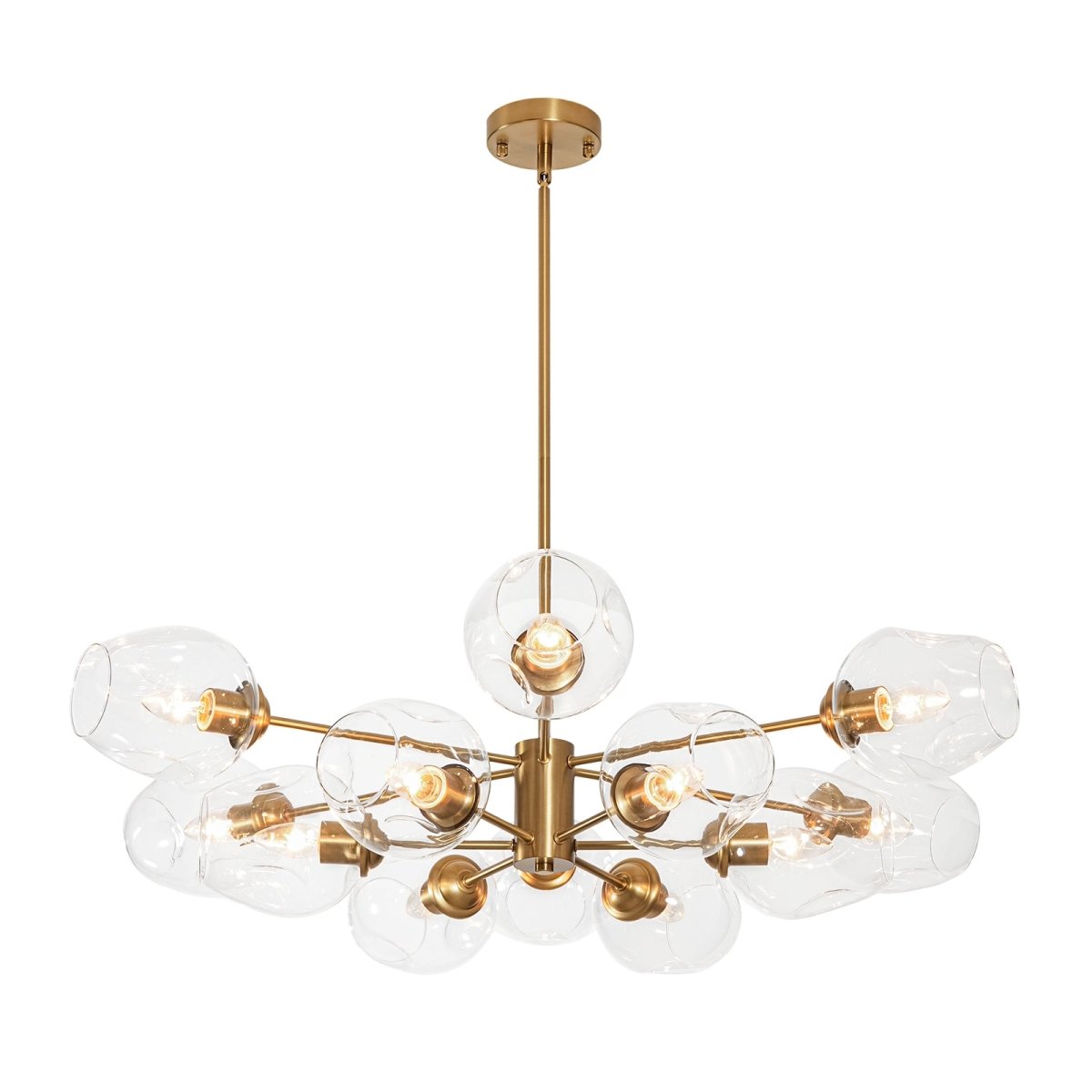 12-light brass chandelier