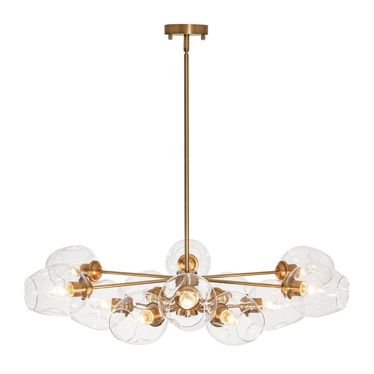 12-light brass chandelier