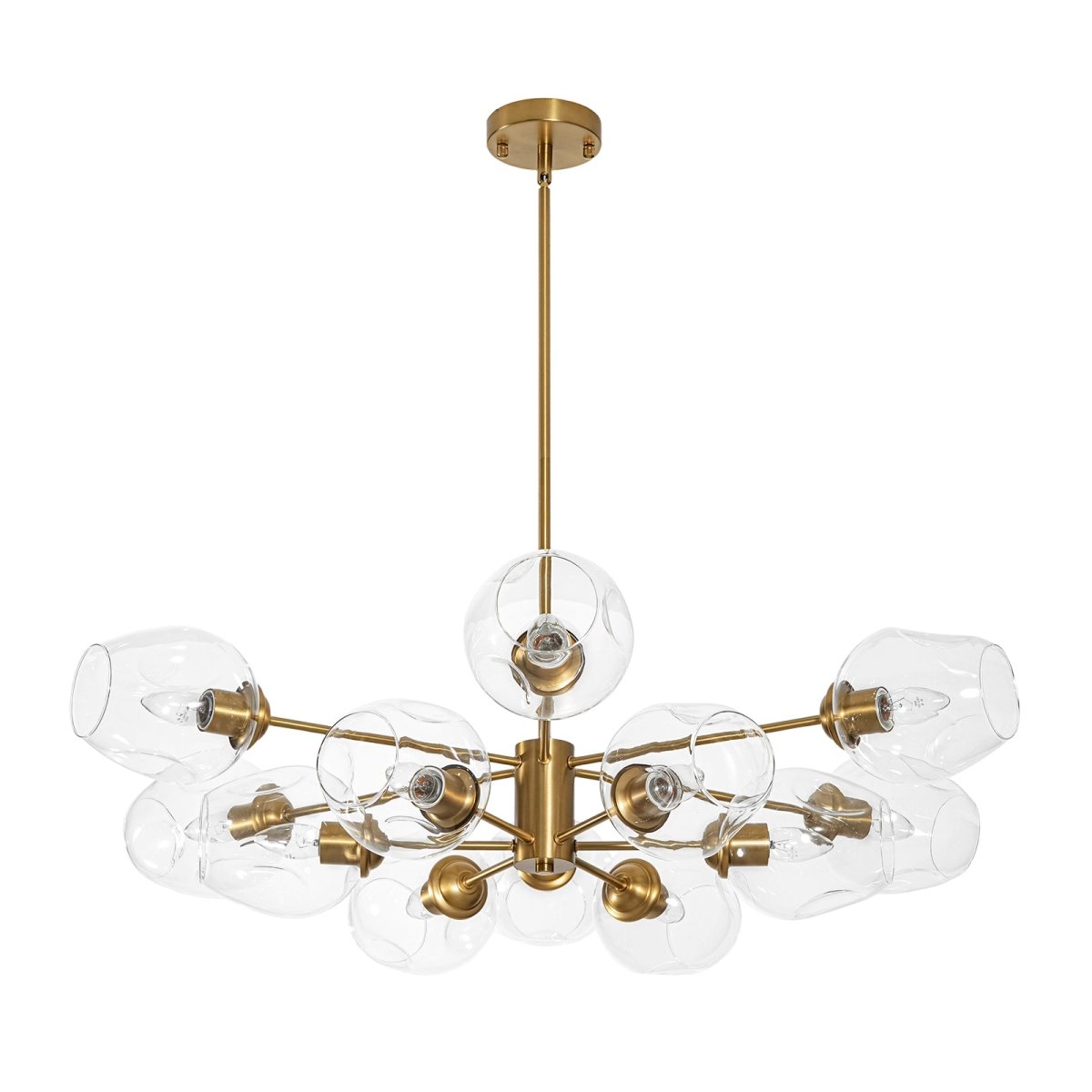 12-light brass chandelier