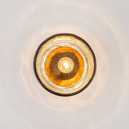 Plafonnier en verre ambré