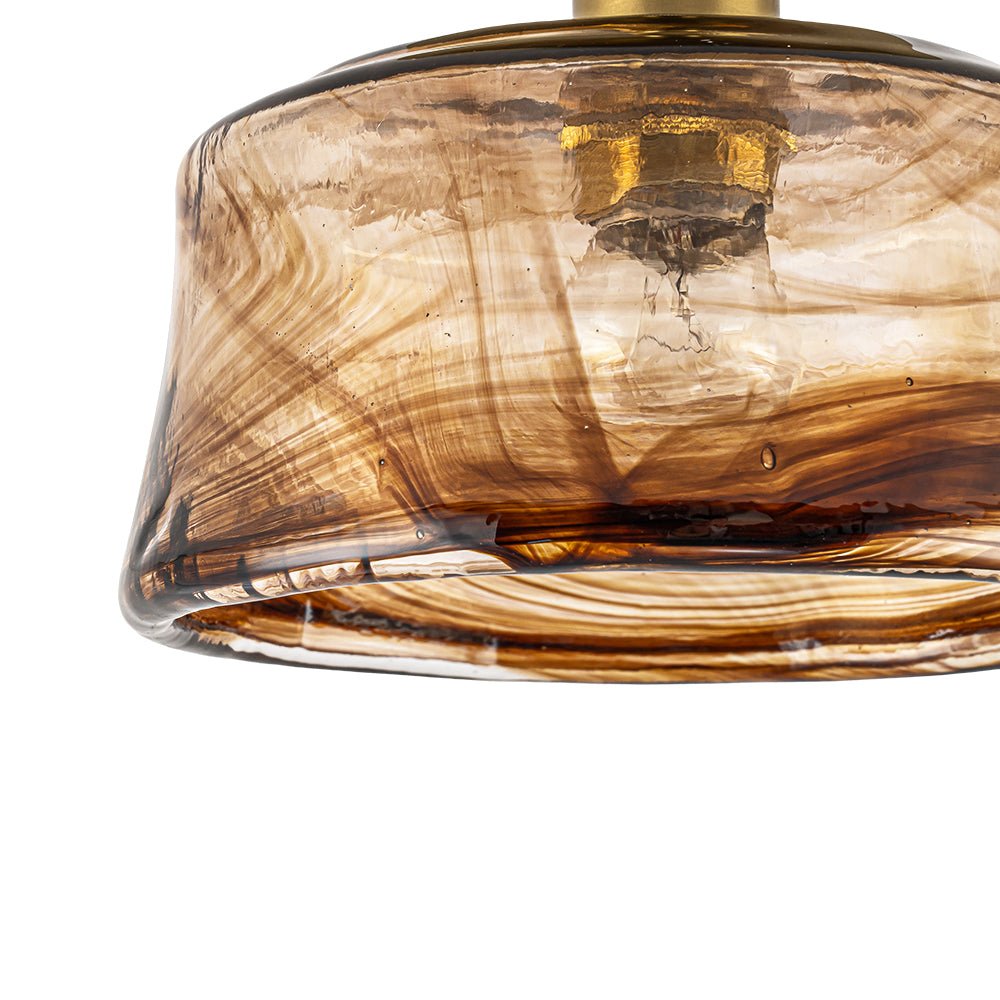 Plafonnier en verre ambré