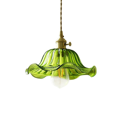 Lampa wisząca lotos szklana