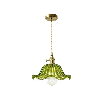 Lampa wisząca lotos szklana