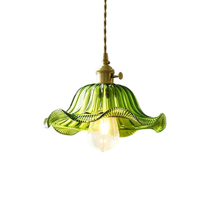 Lampa wisząca lotos szklana