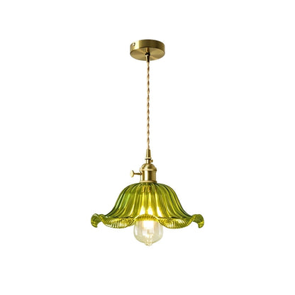 Lampa wisząca lotos szklana