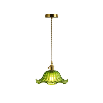 Lampa wisząca lotos szklana