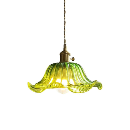 Lampa wisząca lotos szklana