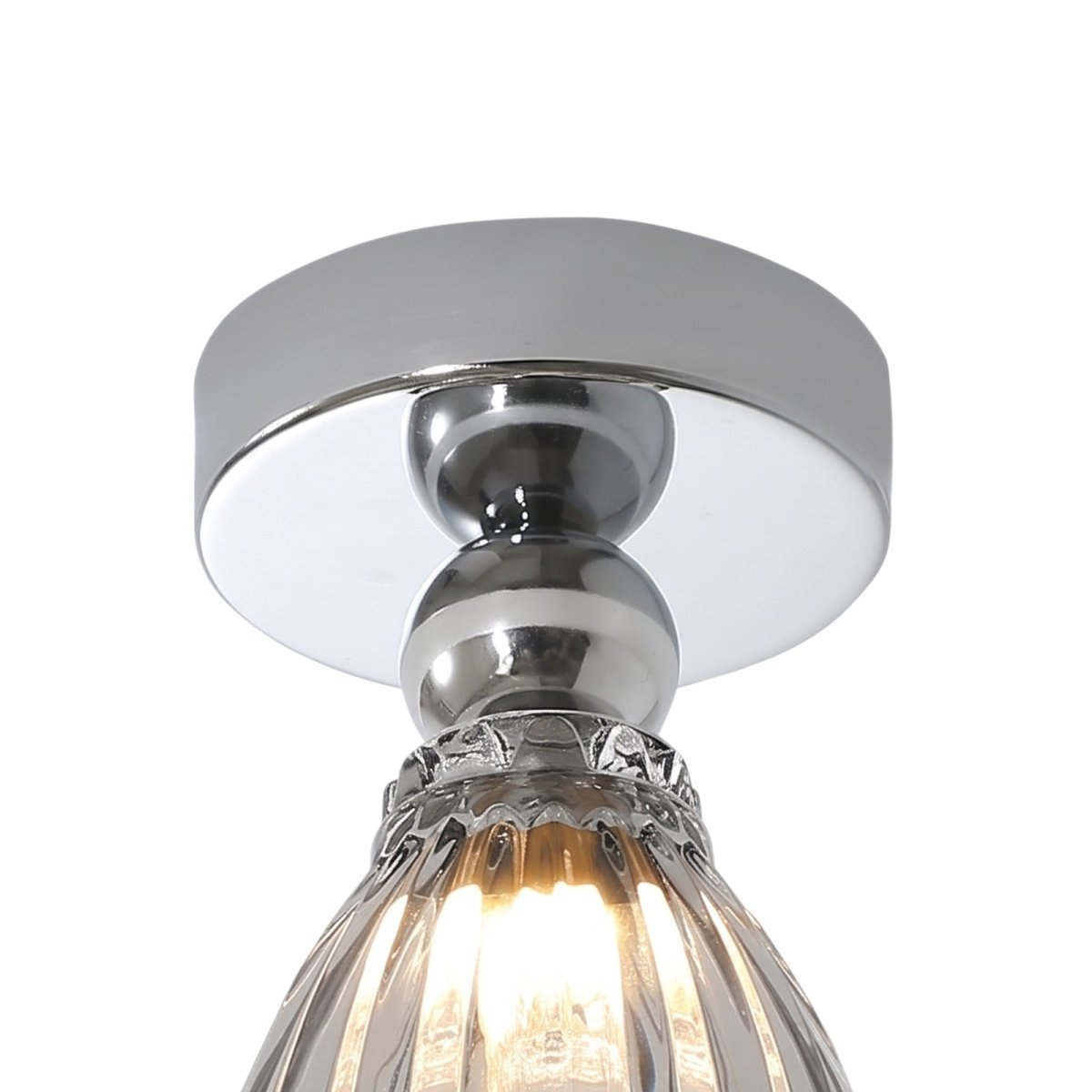 Chrome LED glass flush mount ceiling light