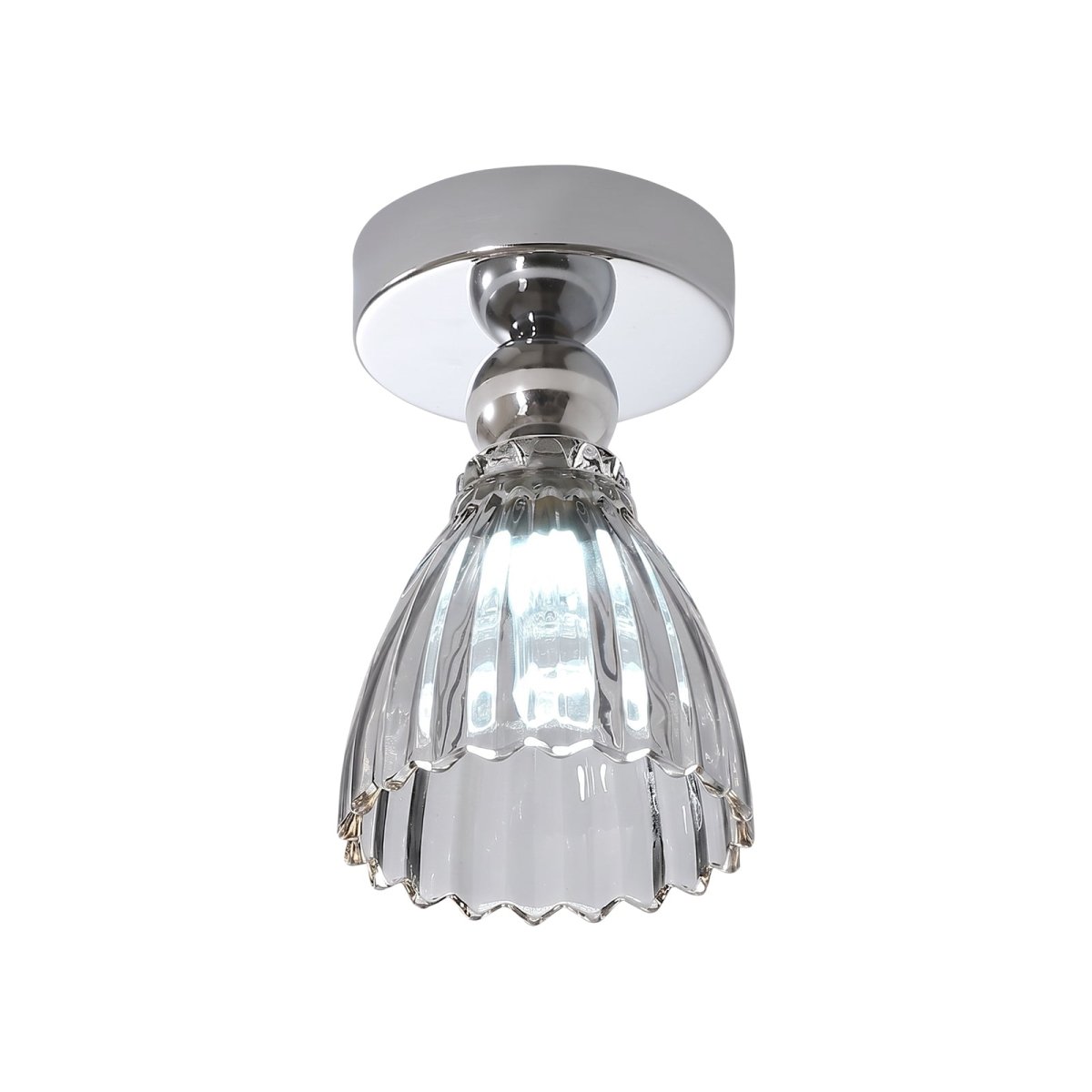 Chrome LED glass flush mount ceiling light