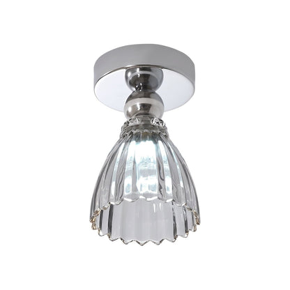 Chrome LED glass flush mount ceiling light