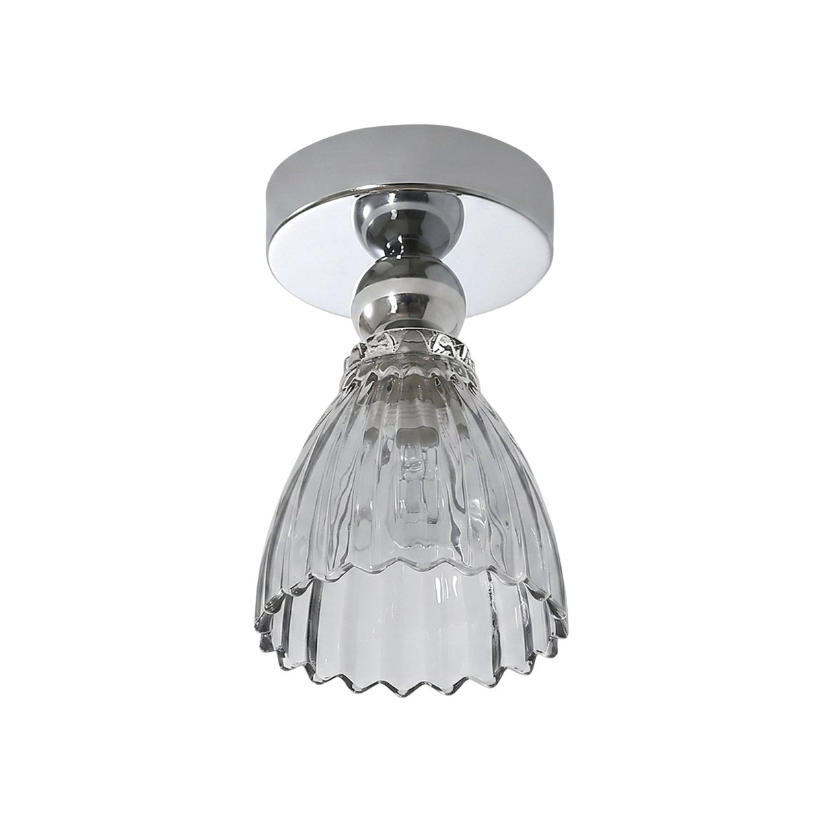 Chrome LED glass flush mount ceiling light