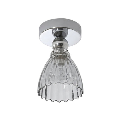 Chrome LED glass flush mount ceiling light