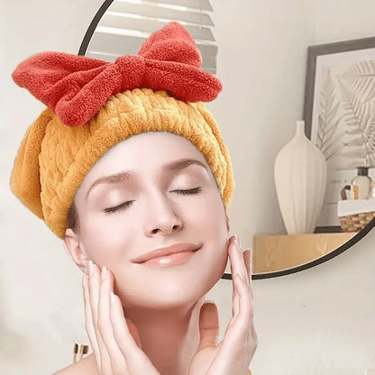Turban serviette pour cheveux avec nœud