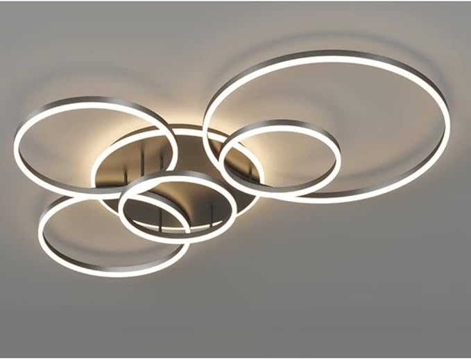 Lampa sufitowa LED z pierścieniami i pilotem