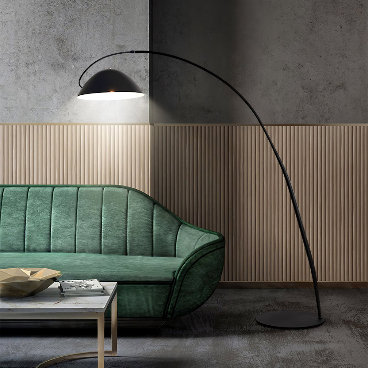 Nastavitelná oblouková stojací lampa