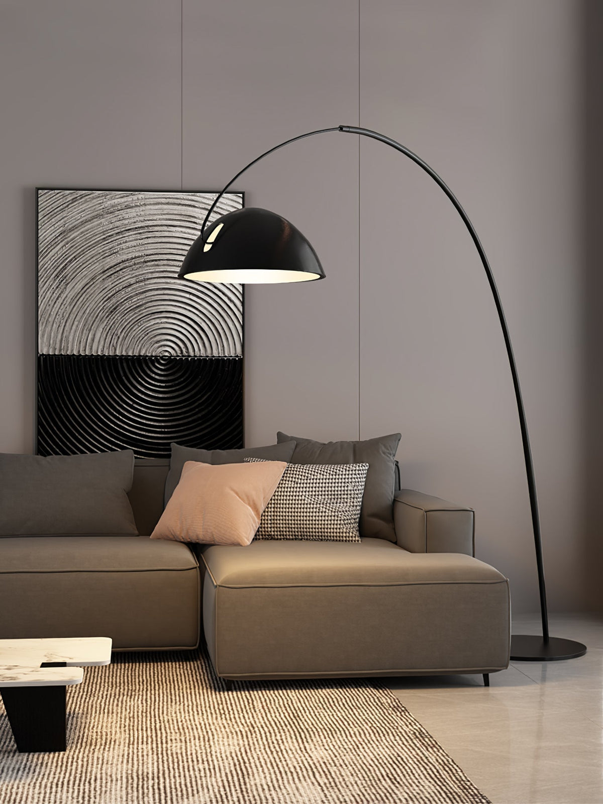 Nastavitelná oblouková stojací lampa