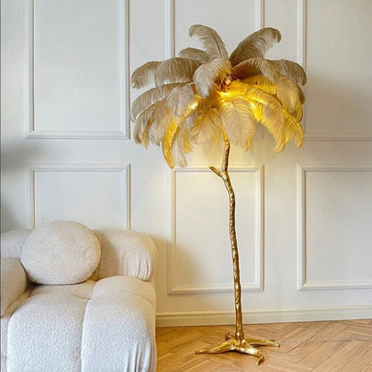 Lampa podłogowa z piórami 3 tryby