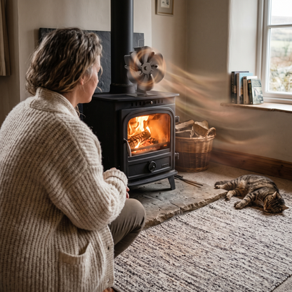 Thermal fireplace fan