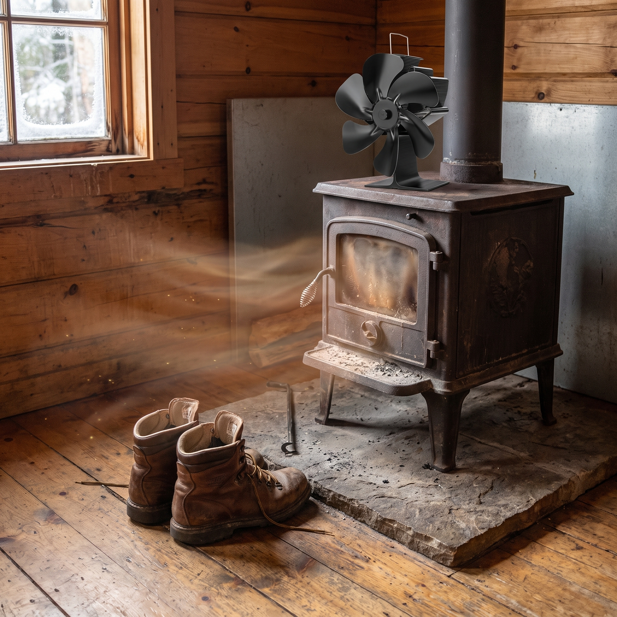 Thermal fireplace fan