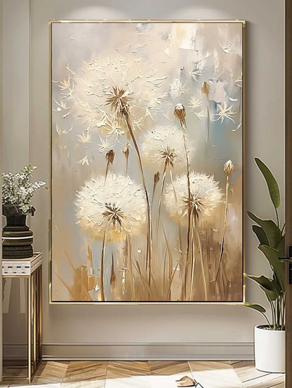 Tableau de pissenlits sur toile