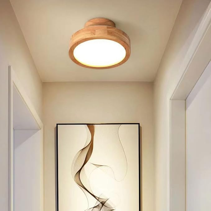Lampa sufitowa drewniana z ściemnianiem