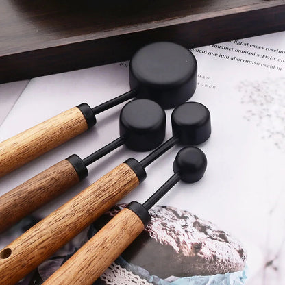 Set of kitchen measuring cups and spoons